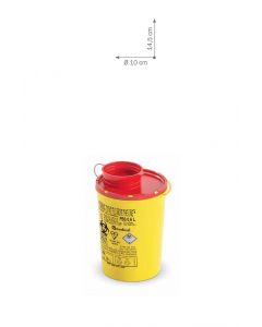 Kanülenabwurfbehälter 0,6 Ltr. Serie PBS NEW, gelb mit rotem Deckel